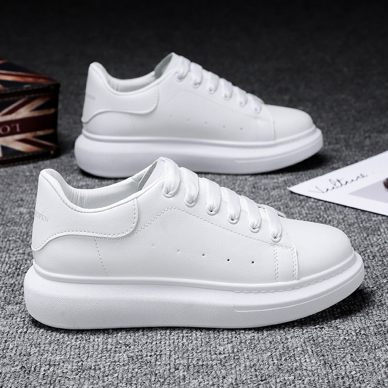 Wholesale 2023 Autumn New PU Inner Height Increasing White Shoes